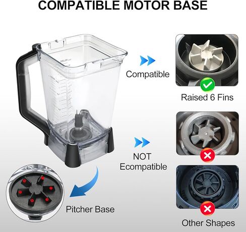 إبريق بديل لخلاط النينجا 72 أونصة XL، ملحقات قطع الغيار Vaso de Licuadora Ninja للخلاط BL610، BL610BRN، BL610C، BL710WM، CO610B، CO650B، CT610 إلخ. in Kuwait