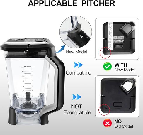 إبريق بديل لخلاط النينجا 72 أونصة XL، ملحقات قطع الغيار Vaso de Licuadora Ninja للخلاط BL610، BL610BRN، BL610C، BL710WM، CO610B، CO650B، CT610 إلخ. in Kuwait