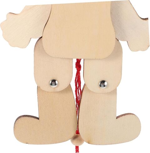 6pcs Wooden Clown Puppet with Strings for DIY Blank Marionette Craft for Pretend Play and School Activities Portable Pull String Enhancing Hand-Eye Coordination and Creativity in Saudi Arabia