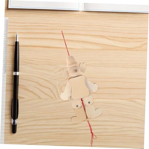 6pcs Wooden Clown Puppet with Strings for DIY Blank Marionette Craft for Pretend Play and School Activities Portable Pull String Enhancing Hand-Eye Coordination and Creativity in Saudi Arabia