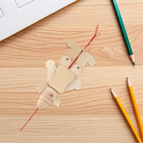 VANZACK 6pcs Wooden Marionette Puppets Pull String for DIY Craft Unfinished Blank Clown Puppets Handmade from Wood Interactive Play Enhancing Fine Motor Skills and Creativity for Family in Saudi Arabia