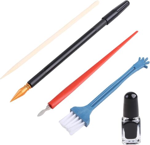5PCS Tool with Dual-tip Scratch Pen Repair Ink Scratching Tool Stylus Clean Brush for Art Drawing in Saudi Arabia