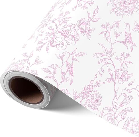 VCOOHM Blue Floral Wrapping Paper Roll - 17 Inches x 9.8 Feet - Vintage Blue Wrapping Paper for Birthday, Wedding, Bridal Shower, Chrismtas and Mother's Day Gifts in Saudi Arabia