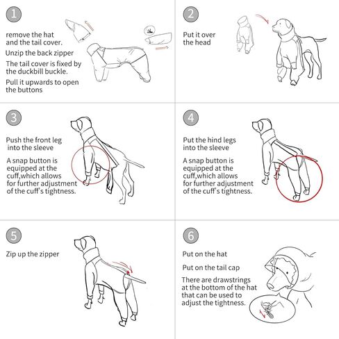Dog Raincoat for Medium Large Dogs,rain Jacket Coat, Full Leg Coverage Waterproof Rain Suit with Detachable Hood & Tail, Reflective Strips，Labrador Retriever (Black for Boy, XXX-Large) in Saudi Arabia