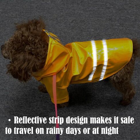 Outdoor Puppy Pet Rain Coat with Hood Waterproof Jackets PU Reflective Raincoat for Dogs Cats Apparel Clothes in Saudi Arabia