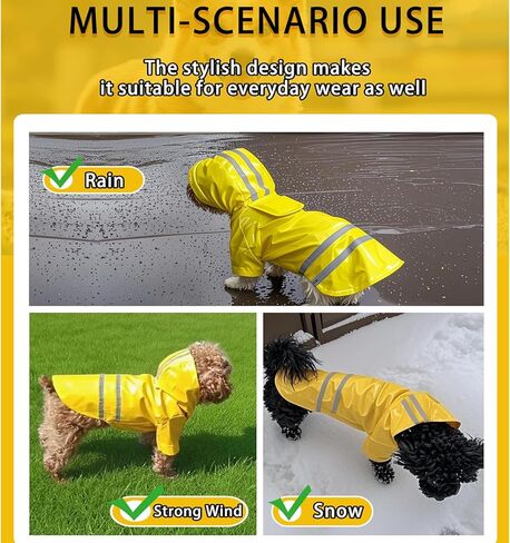 Outdoor Puppy Pet Rain Coat with Hood Waterproof Jackets PU Reflective Raincoat for Dogs Cats Apparel Clothes in Saudi Arabia