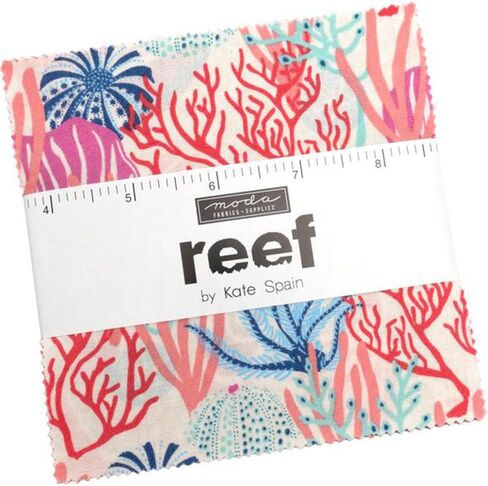 حزمة Reef Charm من Kate Spain، 42 مربعًا من القماش مسبق القطع مقاس 5 بوصة in Kuwait