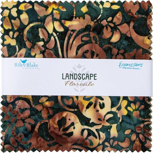 التعبيرات Batiks المناظر الطبيعية Floreale 5 "مكدس 42 5 بوصة مربعات سحر حزمة رايلي بليك 5-23216-42 in Kuwait