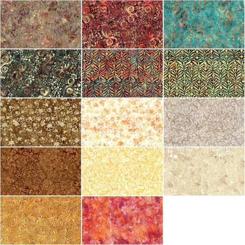 التعبيرات Batiks المناظر الطبيعية Floreale 5 "مكدس 42 5 بوصة مربعات سحر حزمة رايلي بليك 5-23216-42 in Kuwait
