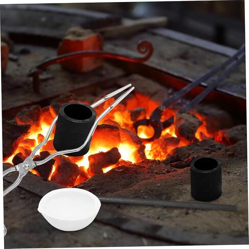 Crucible Kit Graphite DIY Smelting Tools Heat Resistant Crucibles for Melting Metal Silver Gold Copper Ingot Silver Melting Kit Smelting Tools Crucibles for Melting Metal Gold Smelting Kit in Saudi Arabia