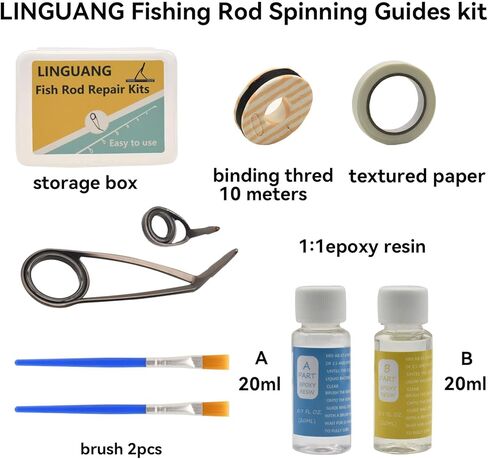 Fishing Replacement Single Foot Spinning Casting Rod Stainless Steel High Guides and Tips Repair Kit,Building Supplies with Epoxy Gule, in Saudi Arabia