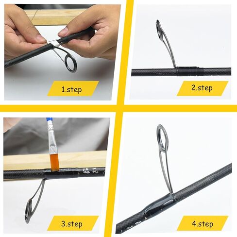 Fishing Replacement Single Foot Spinning Casting Rod Stainless Steel High Guides and Tips Repair Kit,Building Supplies with Epoxy Gule, in Saudi Arabia