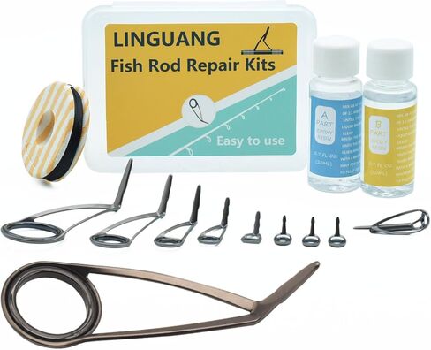 Fishing Replacement Single Foot Spinning Casting Rod Stainless Steel High Guides and Tips Repair Kit,Building Supplies with Epoxy Gule, in Saudi Arabia