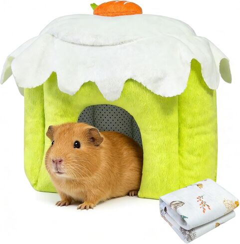 Guinea Pig Hideout, Warm Bunny House, Washable Winter Dwarf Rabbit Bed for Hamster, Chinchilla,Hedgehog, Ferret & Other Small Animals (Large) in Saudi Arabia