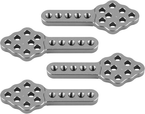 Qiilu 1/10 RC Crawler Shock Mounts - 4pcsset RC Car Mount Plate ارتفاع قابل للتعديل لزاحف 1/10 - حامل ممتص قابل للتعديل (Ti Color) in Kuwait