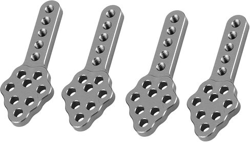 Qiilu 1/10 RC Crawler Shock Mounts - 4pcsset RC Car Mount Plate ارتفاع قابل للتعديل لزاحف 1/10 - حامل ممتص قابل للتعديل (Ti Color) in Kuwait