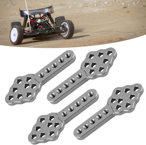 Qiilu 1/10 RC Crawler Shock Mounts - 4pcsset RC Car Mount Plate ارتفاع قابل للتعديل لزاحف 1/10 - حامل ممتص قابل للتعديل (Ti Color) in Kuwait