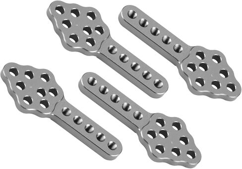 Qiilu 1/10 RC Crawler Shock Mounts - 4pcsset RC Car Mount Plate ارتفاع قابل للتعديل لزاحف 1/10 - حامل ممتص قابل للتعديل (Ti Color) in Kuwait