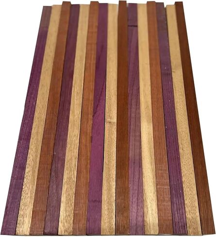 Combo of 15 Premium 3/4" Hardwood Lumber Boards for Cutting Boards | Purpleheart, African Mahogany & Bloodwood | Unfinished Wood Blocks for Woodworking, DIY & Kitchen Projects (3/4" x 2" x 30") in Saudi Arabia