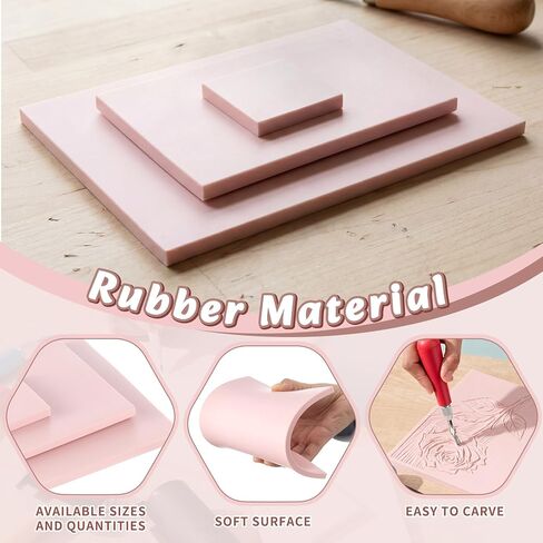 مجموعة Gaillty Linocut للطباعة تتضمن 12 قطعة مقاس 2 بوصة × 2 بوصة، و6 قطع مقاس 4 بوصة × 6 بوصة، وقطعتين مقاس 6 بوصة × 8 بوصة، وسكاكين وبكرتين، ومكعبات مشمع للمبتدئين في نحت الطوابع والهدايا الفنية in Kuwait