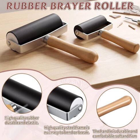 مجموعة Gaillty Linocut للطباعة تتضمن 12 قطعة مقاس 2 بوصة × 2 بوصة، و6 قطع مقاس 4 بوصة × 6 بوصة، وقطعتين مقاس 6 بوصة × 8 بوصة، وسكاكين وبكرتين، ومكعبات مشمع للمبتدئين في نحت الطوابع والهدايا الفنية in Kuwait