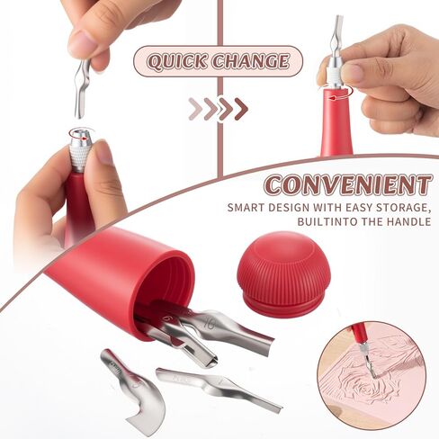 مجموعة Gaillty Linocut للطباعة تتضمن 12 قطعة مقاس 2 بوصة × 2 بوصة، و6 قطع مقاس 4 بوصة × 6 بوصة، وقطعتين مقاس 6 بوصة × 8 بوصة، وسكاكين وبكرتين، ومكعبات مشمع للمبتدئين في نحت الطوابع والهدايا الفنية in Kuwait