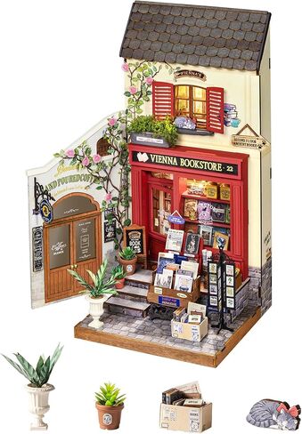 Rolife DIY Miniature House Kits Vienna Bookstore, Mini House Miniverse Lifestyle for Teens, DIY Crafts Kits for Adults, Birthday/Halloween for Parents Friends (Vienna Bookstore) in Saudi Arabia