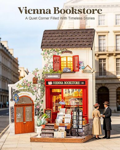 Rolife DIY Miniature House Kits Vienna Bookstore, Mini House Miniverse Lifestyle for Teens, DIY Crafts Kits for Adults, Birthday/Halloween for Parents Friends (Vienna Bookstore) in Saudi Arabia