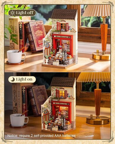 Rolife DIY Miniature House Kits Vienna Bookstore, Mini House Miniverse Lifestyle for Teens, DIY Crafts Kits for Adults, Birthday/Halloween for Parents Friends (Vienna Bookstore) in Saudi Arabia