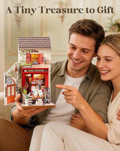 Rolife DIY Miniature House Kits Vienna Bookstore, Mini House Miniverse Lifestyle for Teens, DIY Crafts Kits for Adults, Birthday/Halloween for Parents Friends (Vienna Bookstore) in Saudi Arabia