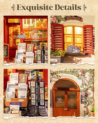 Rolife DIY Miniature House Kits Vienna Bookstore, Mini House Miniverse Lifestyle for Teens, DIY Crafts Kits for Adults, Birthday/Halloween for Parents Friends (Vienna Bookstore) in Saudi Arabia