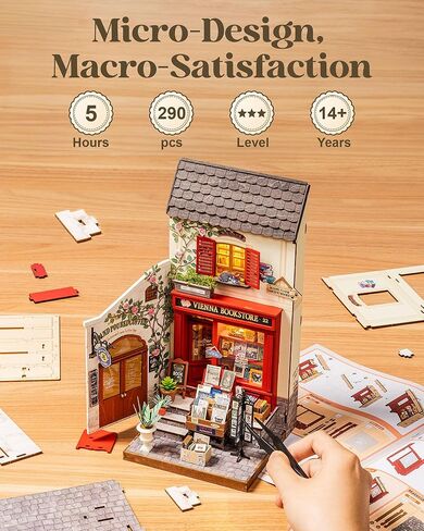 Rolife DIY Miniature House Kits Vienna Bookstore, Mini House Miniverse Lifestyle for Teens, DIY Crafts Kits for Adults, Birthday/Halloween for Parents Friends (Vienna Bookstore) in Saudi Arabia