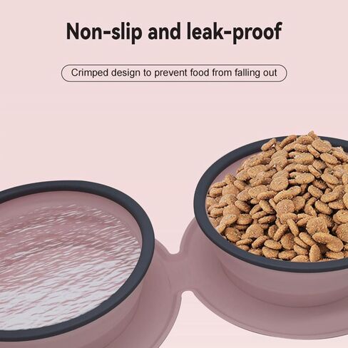 أوعية للكلاب قابلة للطي للسفر، مجموعة أوعية طعام ومياه محمولة للكلاب، أوعية سيليكون قابلة للطي للجراء، إكسسوارات سفر لطيفة وخفيفة الوزن للحيوانات الأليفة الأساسية باللون الوردي in Kuwait