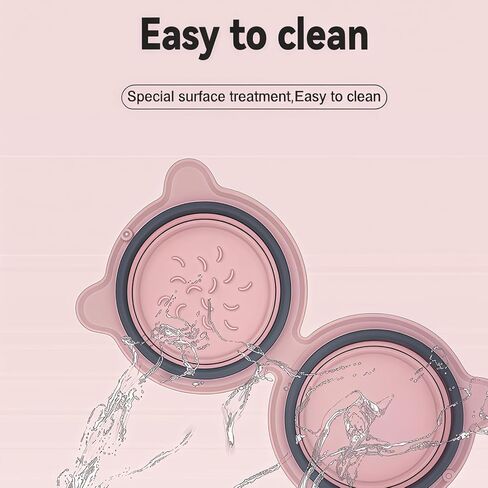 أوعية للكلاب قابلة للطي للسفر، مجموعة أوعية طعام ومياه محمولة للكلاب، أوعية سيليكون قابلة للطي للجراء، إكسسوارات سفر لطيفة وخفيفة الوزن للحيوانات الأليفة الأساسية باللون الوردي in Kuwait