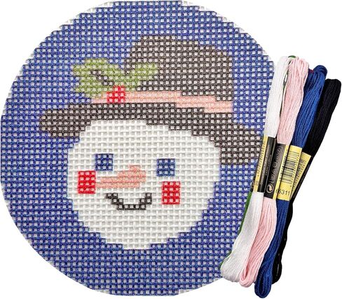 Howie's Needlepoint Christmas Needlepoint Kits, 13CT Printed Embroidery Pattern Starter Kits, Stamped Patterns Canvas Kits(Rejoice,4x4inch) in Kuwait