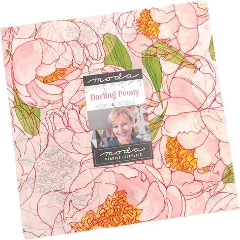 Darling Peony Layer Cake®، 42 مربعات لحاف قماشية مسبقة القطع مقاس 10 بوصة من Robin Pickens in Saudi Arabia