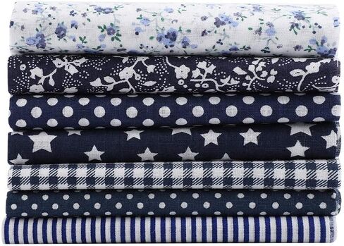 7pcs Cotton Fabric, DIY Assorted Squares Pre Cut Bedding Kit Quarters Bundle, with Rounded Smooth Edges, for Crafting Home Decoration Quilting Sewing (Black Series) in Saudi Arabia