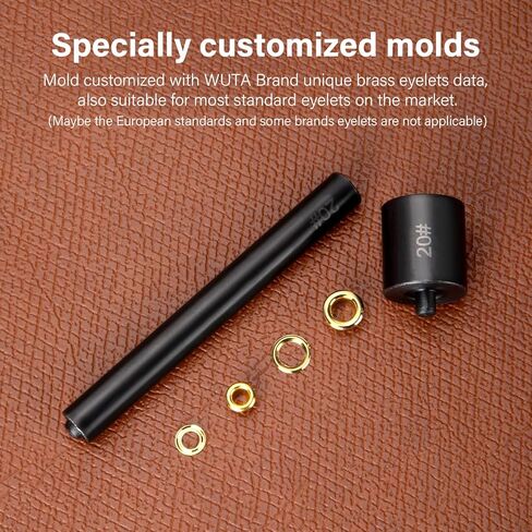 WUTA Eyelets Setting Tool,Smooth Black Grommet Installation Tools, Rivets Setter Tool Kit for Leather Craft（4mm） in Saudi Arabia