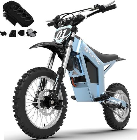 Tuttio Soleil01-GB E-Dirt-Bike - Peak 3000W 37MPH 200NM Electric-Bike with 48V 21Ah Battery, 14"/12" Fat Tire Electric Motocycle with Dual Suspension, Off-Road Ebike for Adults-Teens (USA Warehouse) in Saudi Arabia