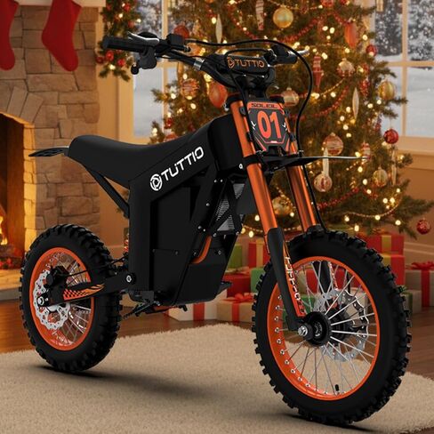 Tuttio Soleil01-GB E-Dirt-Bike - Peak 3000W 37MPH 200NM Electric-Bike with 48V 21Ah Battery, 14"/12" Fat Tire Electric Motocycle with Dual Suspension, Off-Road Ebike for Adults-Teens (USA Warehouse) in Saudi Arabia