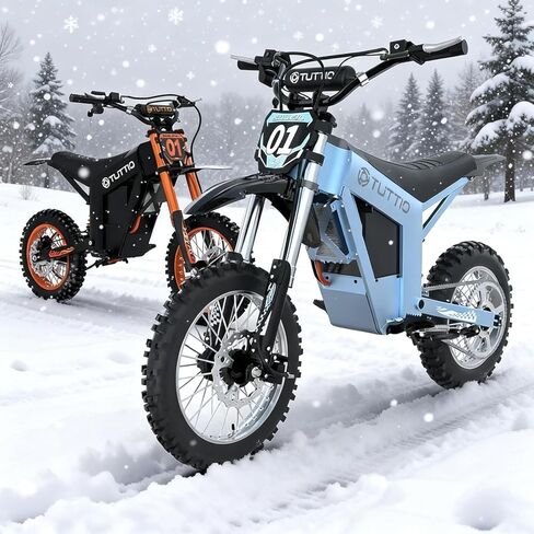 Tuttio Soleil01-GB E-Dirt-Bike - Peak 3000W 37MPH 200NM Electric-Bike with 48V 21Ah Battery, 14"/12" Fat Tire Electric Motocycle with Dual Suspension, Off-Road Ebike for Adults-Teens (USA Warehouse) in Saudi Arabia