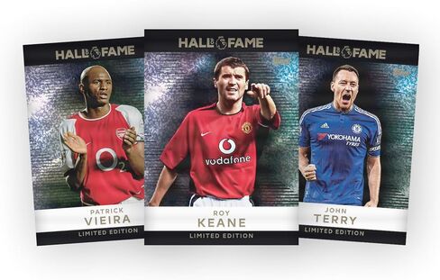 Topps Premier League 2026 - الإصدار الأول - Hall of Fame Super Tin #3. تحتوي على 50 بطاقة بالإضافة إلى 3 بطاقات Hall of Fame LE. in Saudi Arabia