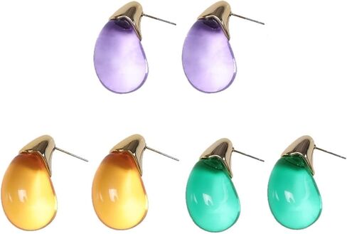 Dainty Water Drop Earrings Multicolor Crystal Square Geometry Teardrop Waterdrop Shape Earrings for Women in Saudi Arabia