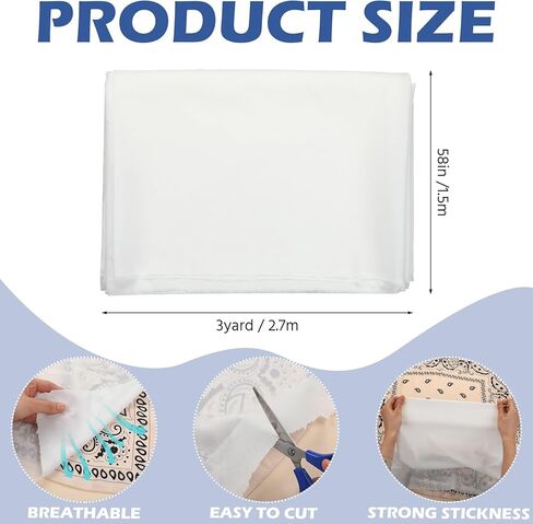 Tegeme 58 x 108 Soft and Stable White 100% Polyester Stabilizer Single Sided Interfacing Fabric for Fabric Sewing and DIY Crafts Supplies in Saudi Arabia