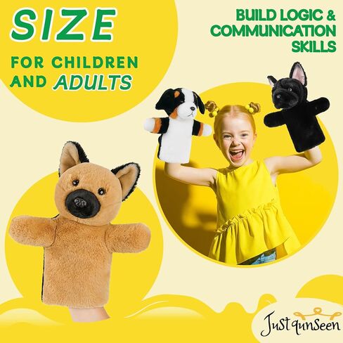 Dog Hand Puppet Plush Toy for Kids Toddlers Educational Animal Puppet for Storytelling Pretend Play Birthday German Shepherd in Saudi Arabia