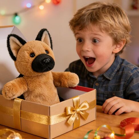 Dog Hand Puppet Plush Toy for Kids Toddlers Educational Animal Puppet for Storytelling Pretend Play Birthday German Shepherd in Saudi Arabia