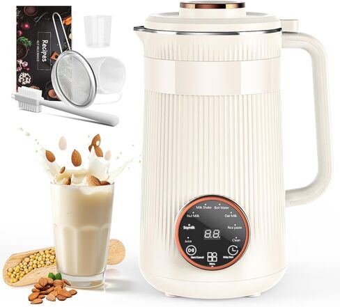 Nut Milk Maker Machine, 35oz Homemade Soy, Almond, Oat, Coconut, Plant Based and Non Dairy Beverages, 8 in 1 Automatic Soybean Machine With 12H Delay Start/Keep Warm/Boil Water in Kuwait