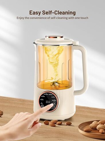 Nut Milk Maker Machine, 35oz Homemade Soy, Almond, Oat, Coconut, Plant Based and Non Dairy Beverages, 8 in 1 Automatic Soybean Machine With 12H Delay Start/Keep Warm/Boil Water in Saudi Arabia