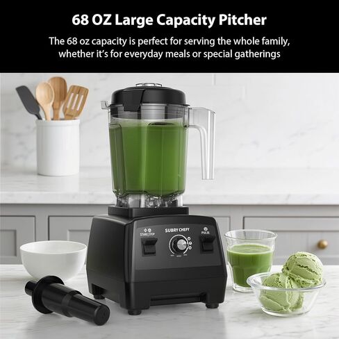 Countertop Blender Pro 2000W, Professional High-Speed Blender with Powerful Brushless Motor, 25-Speed, 68oz, Heavy Duty Kitchen Blender for Smoothies, Ice Crushing & Food Prep, Black in Saudi Arabia