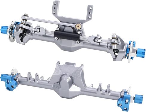 +9mm 1/24 Aluminum Front Rear Straight Axle with Hydraulic Steering Link for RC Crawler SCX24 Deadbolt 90081 C10 Jeep Gladiator (Titanium) in Saudi Arabia